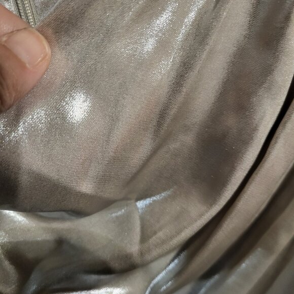 NWT DONNA KAREN METALLIC FRONT WRAP COWL NECK BLOUSE SZ L - Picture 8 of 9